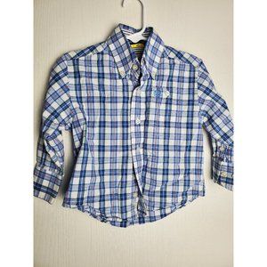 Western Shirt George Strait Cowboy Cut Wrangler Kid Boys XXS Button-Up Plaid